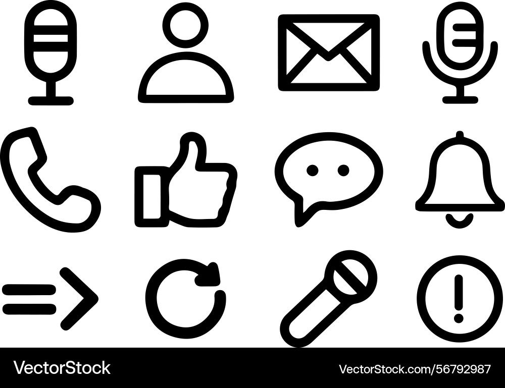 Minimal interface line icons set a user Vector Image