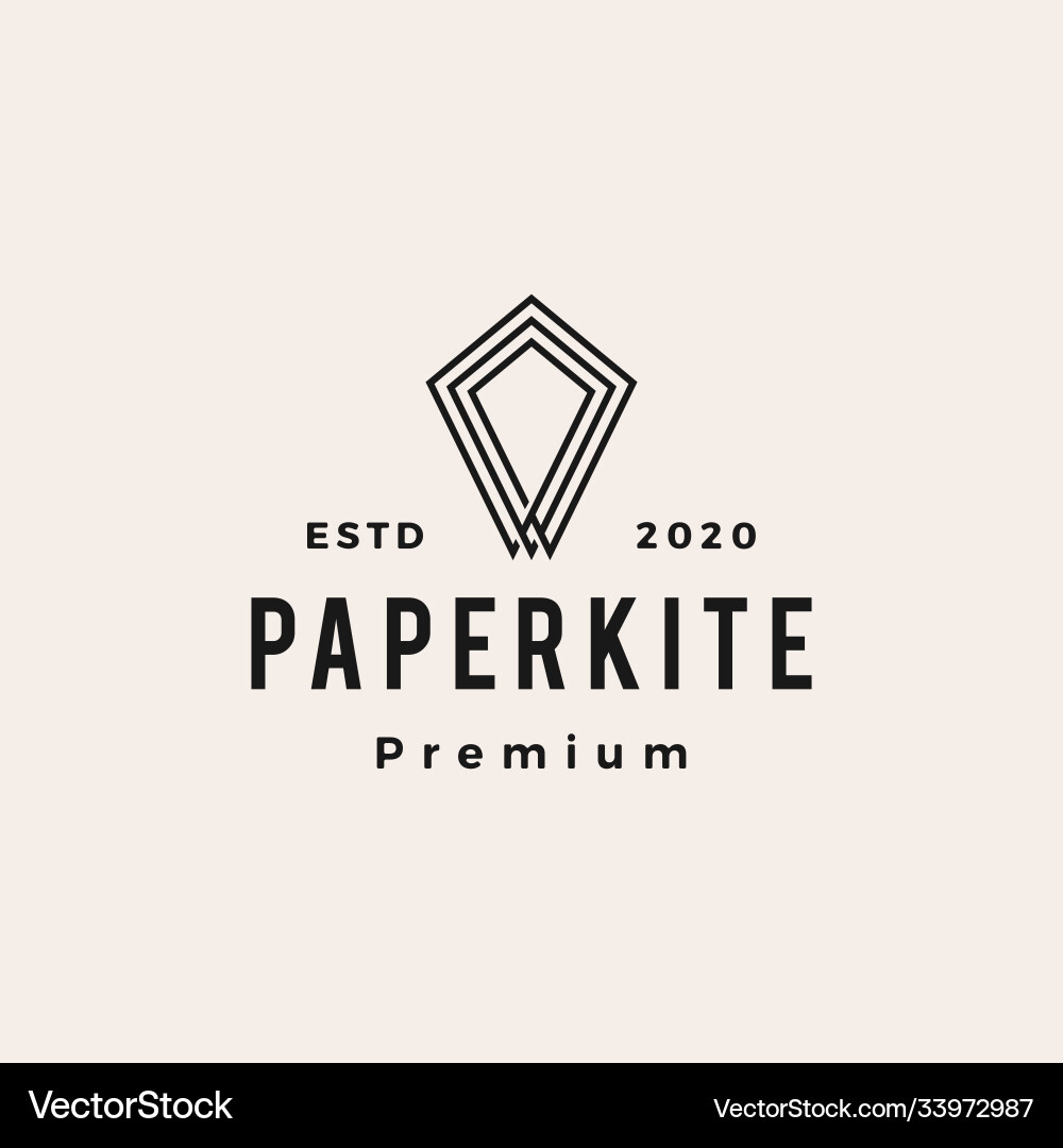 Paper kite hipster vintage logo icon Paper kite hipster vintage logo icon vector image