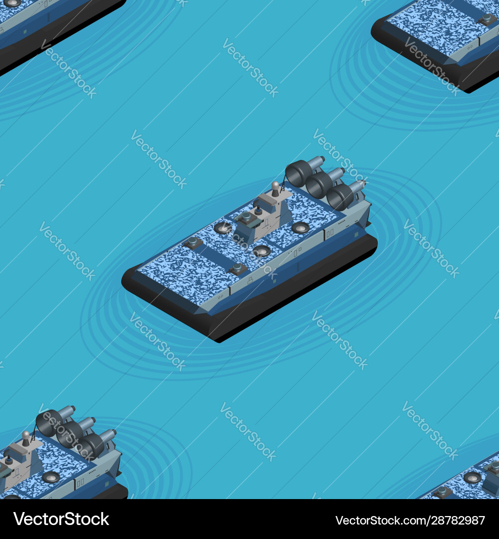 Seamless pattern without a mask 3d hovercraft Vector Image