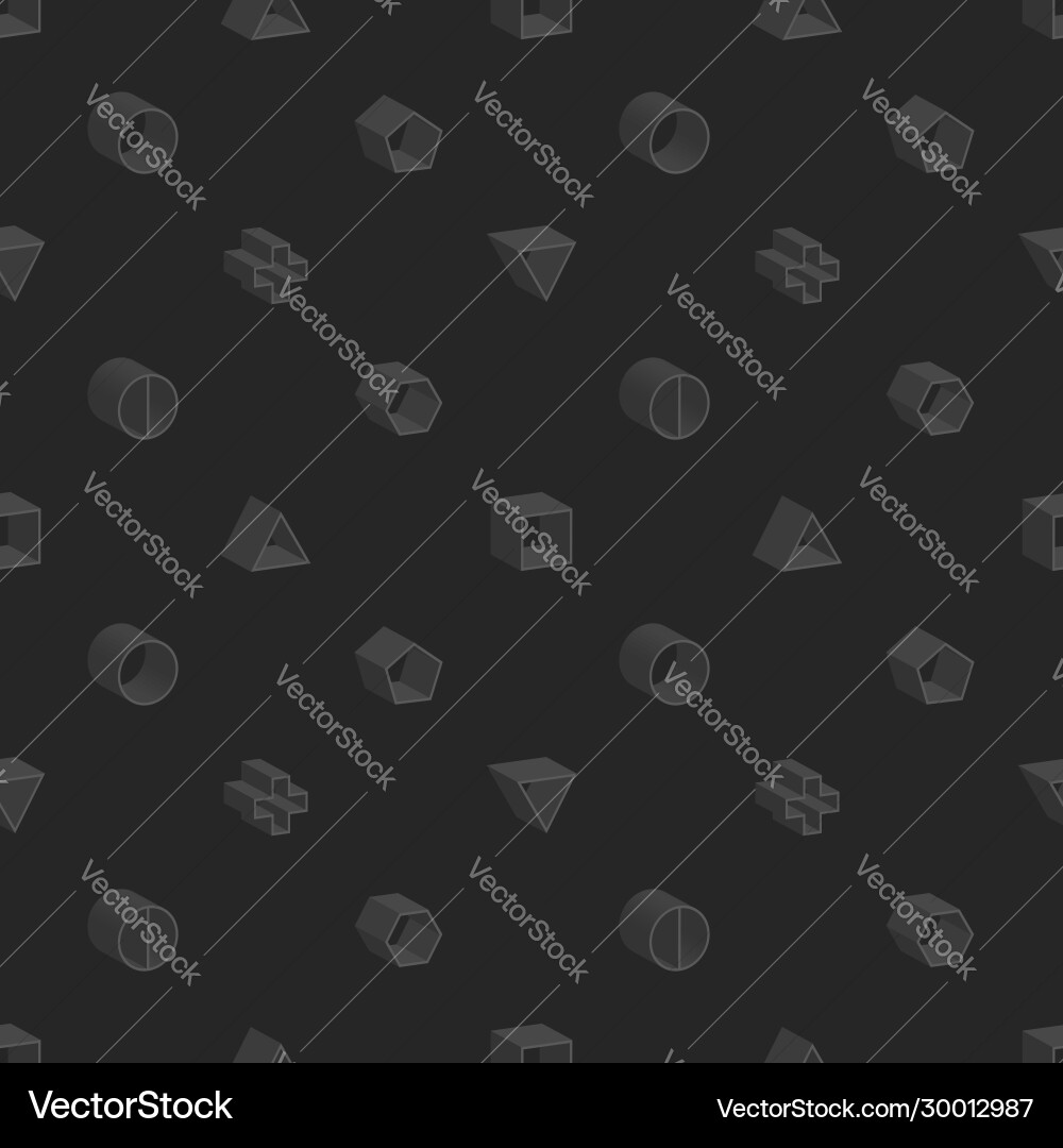 Seamless pattern without a mask gray 3d different vector image