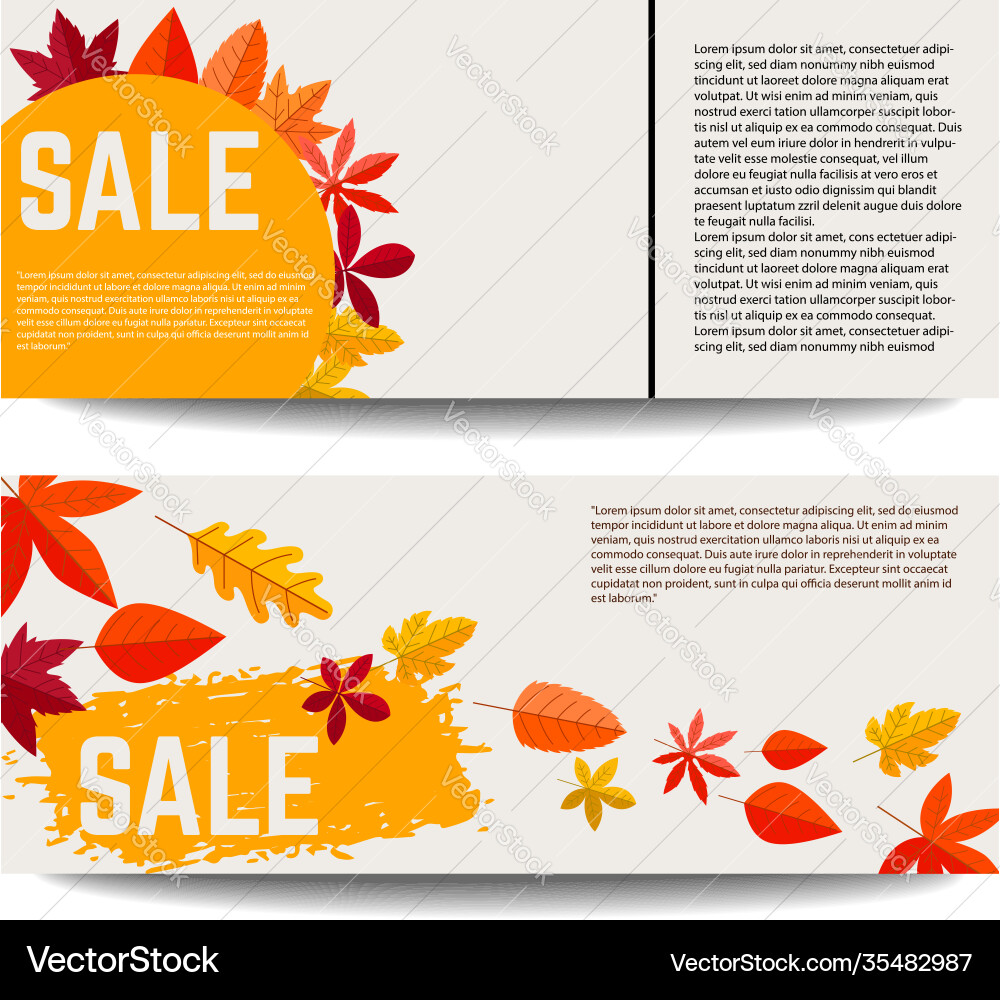 Set autumn sale banners design element Set autumn sale banners design element vector image