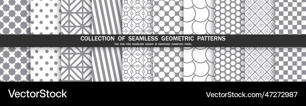 Set of seamless geometric patterns - symmetric vector image