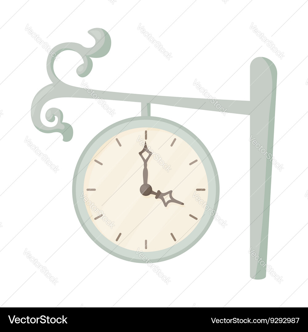 Station clock icon cartoon style Vector Image