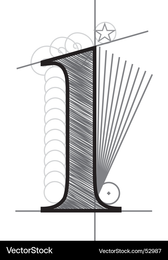 Stylized Number One vector image