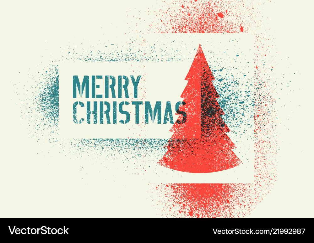 Typographic grunge stencil splash christmas card Typographic grunge stencil splash christmas card vector image
