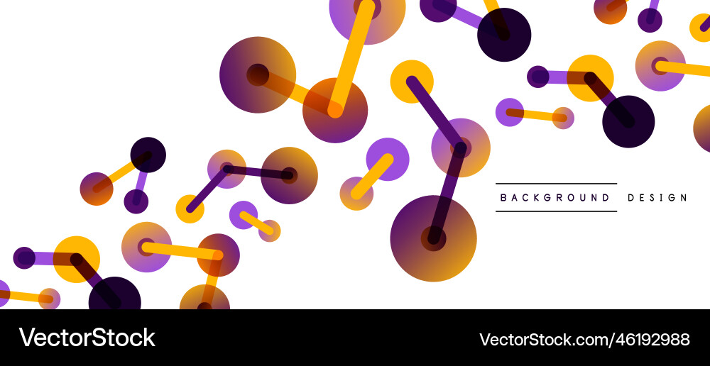 Abstract background round dots connected by lines Vector Image
