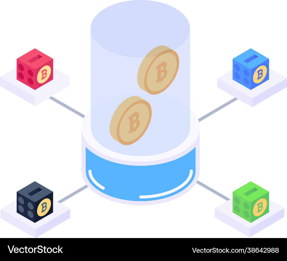 Blockchain networking vector image