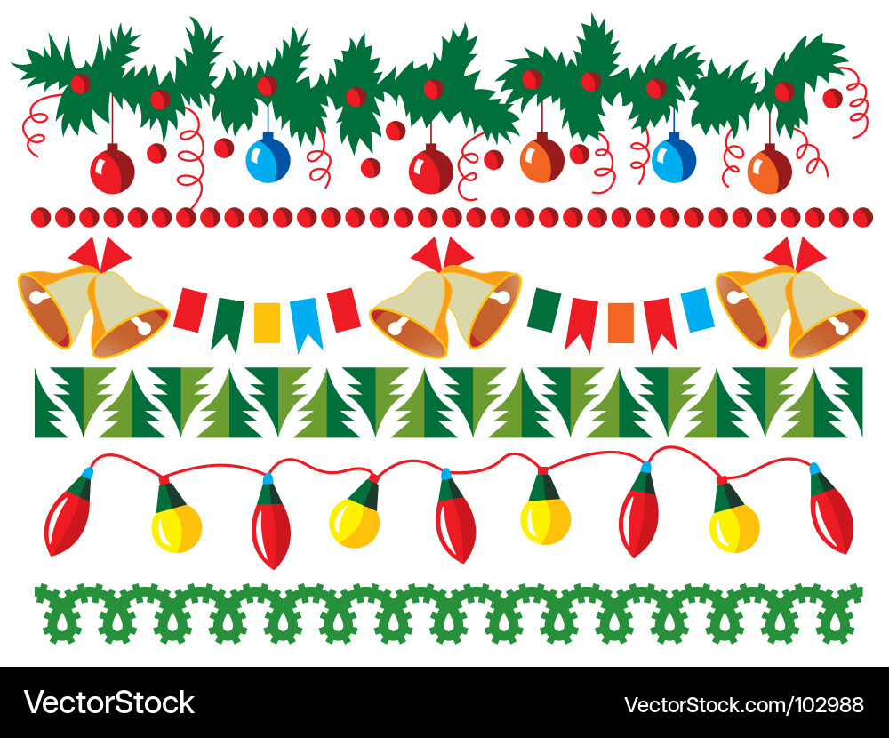 Christmas Border Elements Vector Image