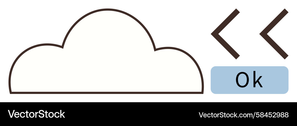 Coding Cloud with Confirmation Vector Image