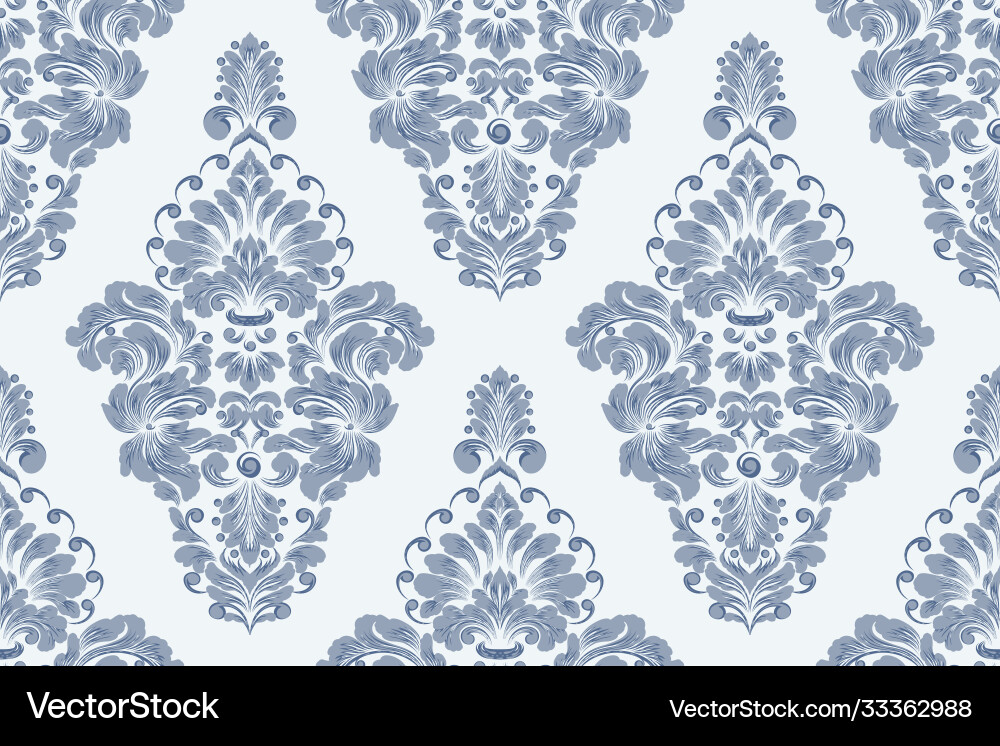 Damask seamless pattern element classical Damask seamless pattern element classical vector image