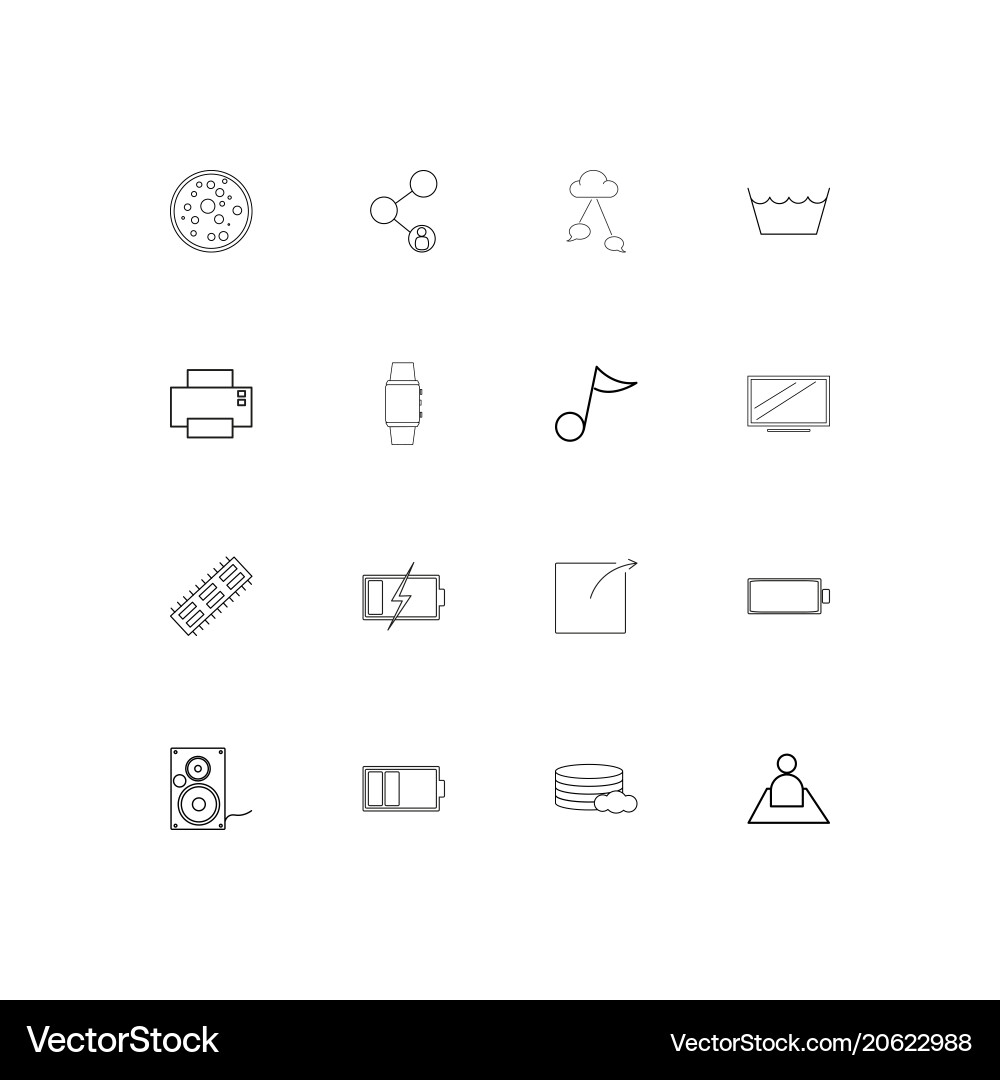 Devices simple linear icons set outlined Vector Image