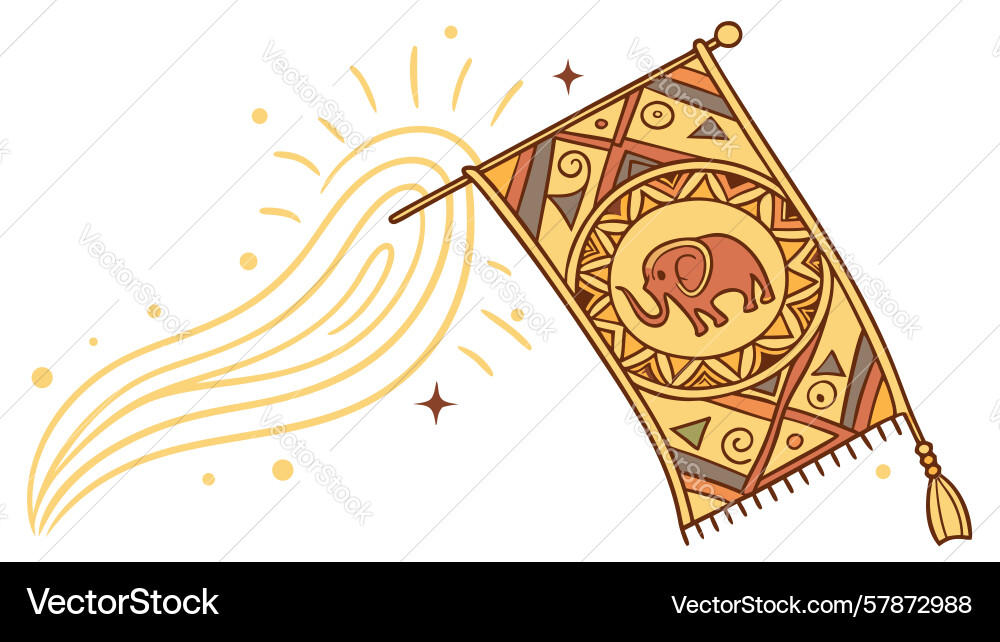 Dynamic elephant flag with wavy lines design vector image