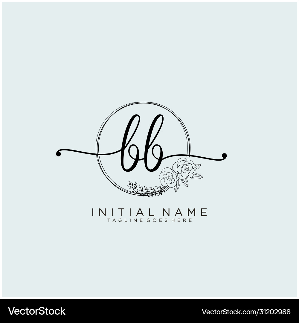 Elegant Initial BB Beauty Monogram Logo vector image