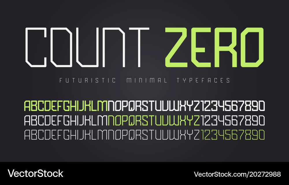 Futuristic Tech Font - Alphabet Set vector image