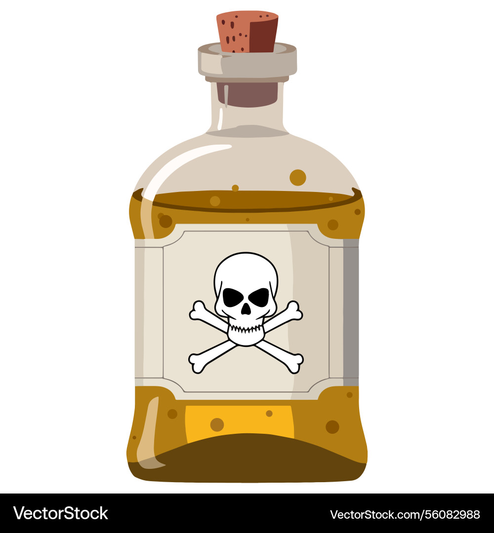 Giftflasche mit Totenkopf-Etikettglas Giftflasche mit Totenkopf-Etikettglas vektorbild