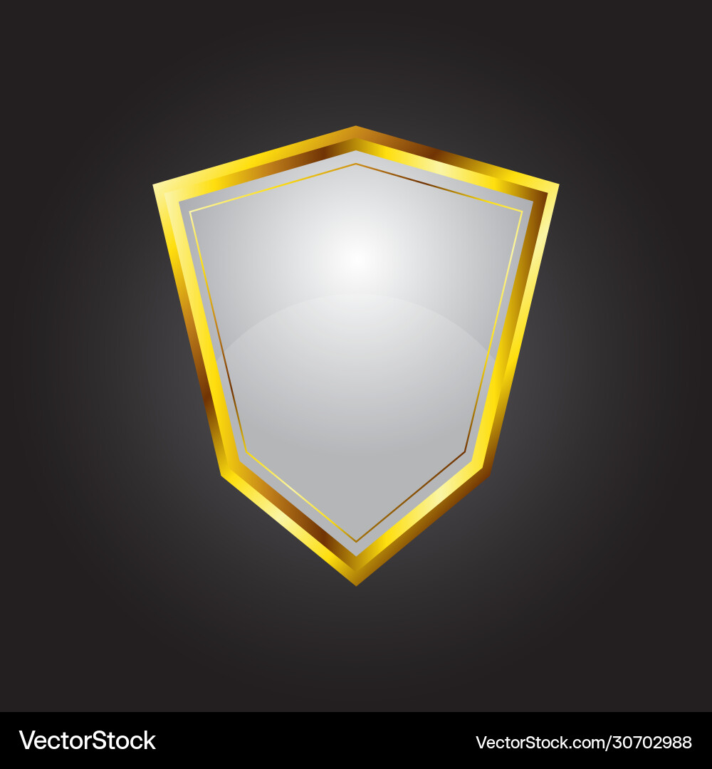 Golden empty badge label design Vector Image