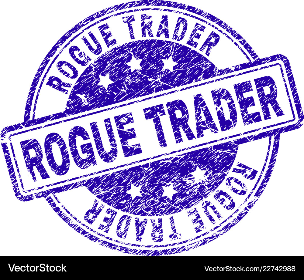 Grunge textured rogue trader stamp seal vector image