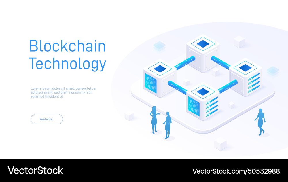 It is an isometric of a blockchain It is an isometric of a blockchain Vector Image