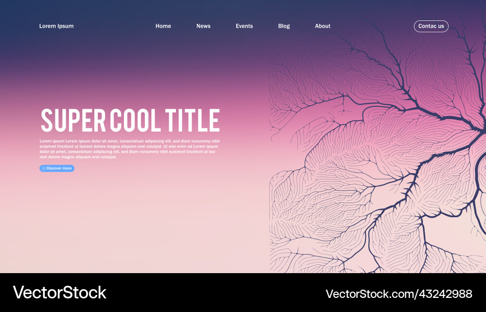 Landing page abstract design with branch pattern Landing page abstract design with branch pattern Vector Image