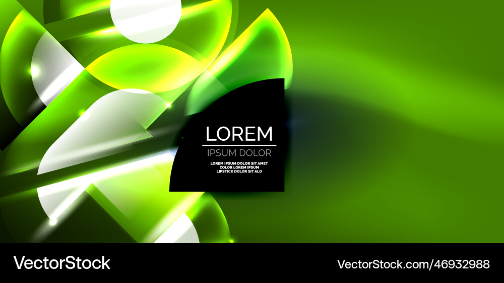 Neon round shapes lines and triangle elements hi Vector Image