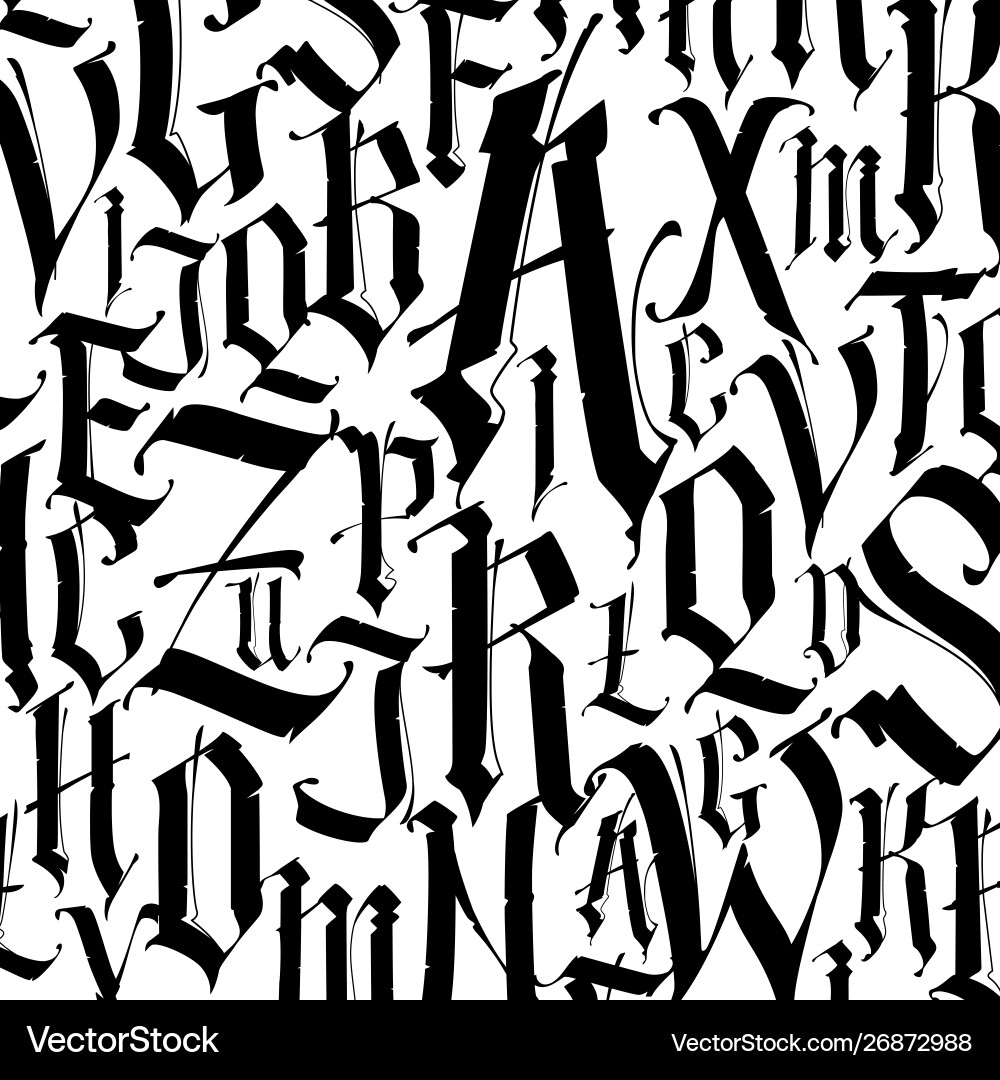Pattern ornament in gothic style alphabet Pattern ornament in gothic style alphabet vector image