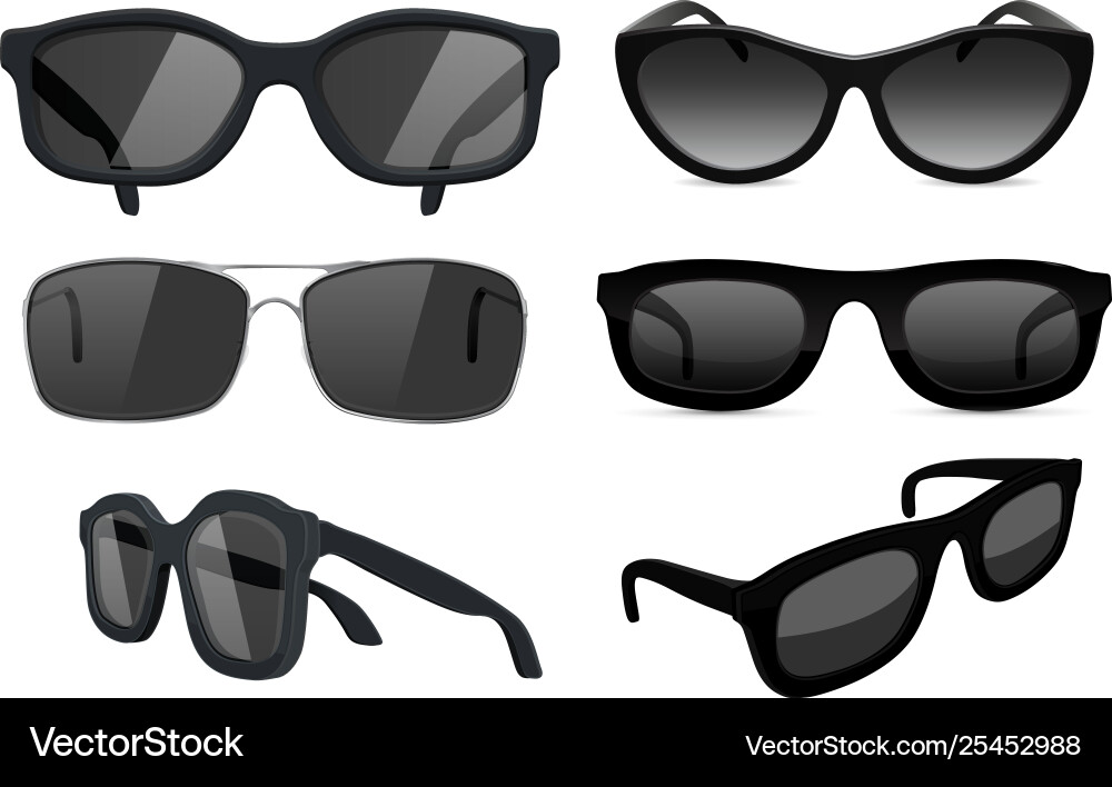 Stylish Sunglasses Collection Vector Image