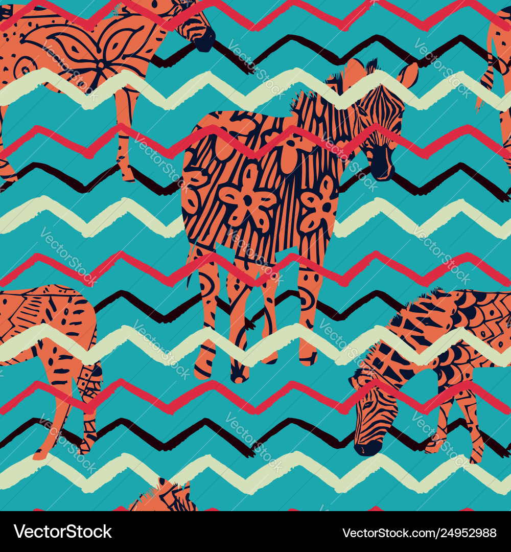 Zebra Zigzag Pattern vector image