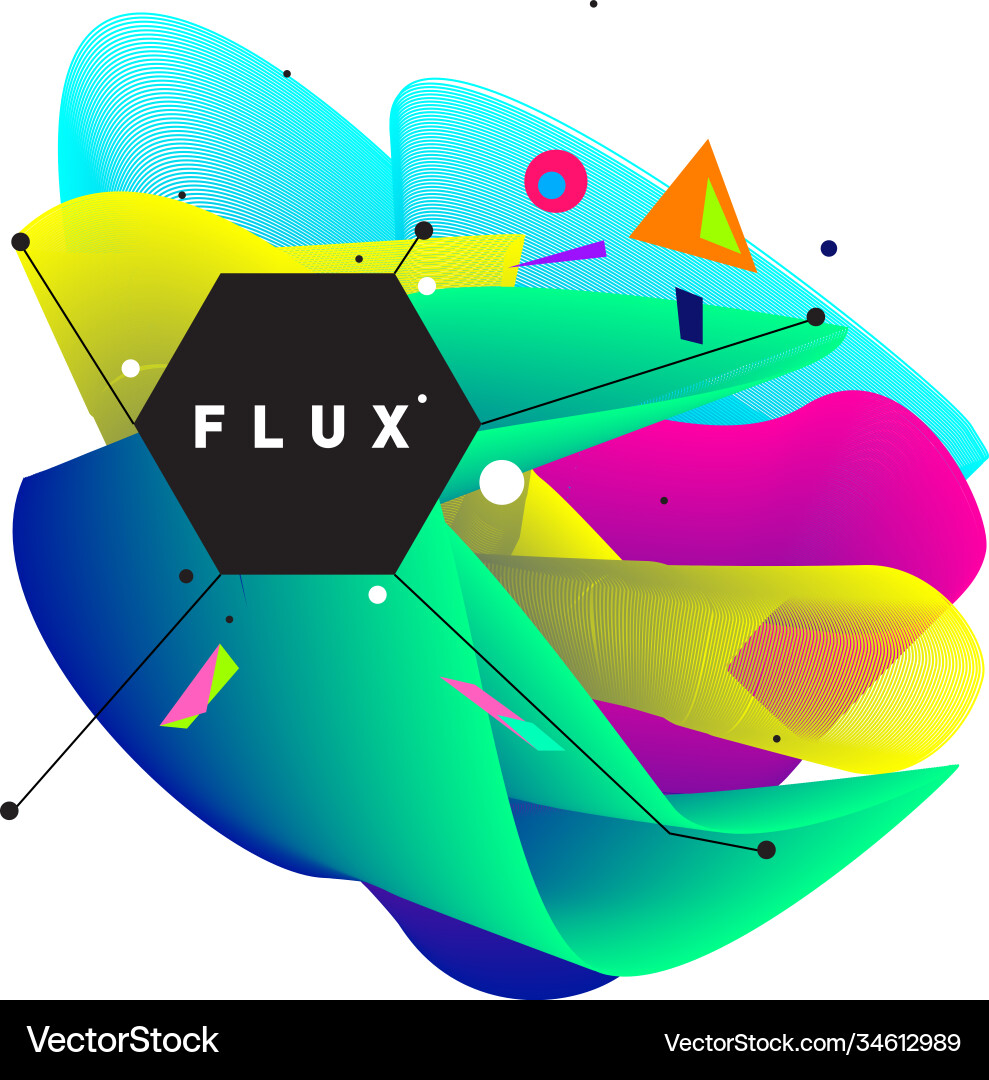 3d colorful wave background dynamic flux effect Vector Image