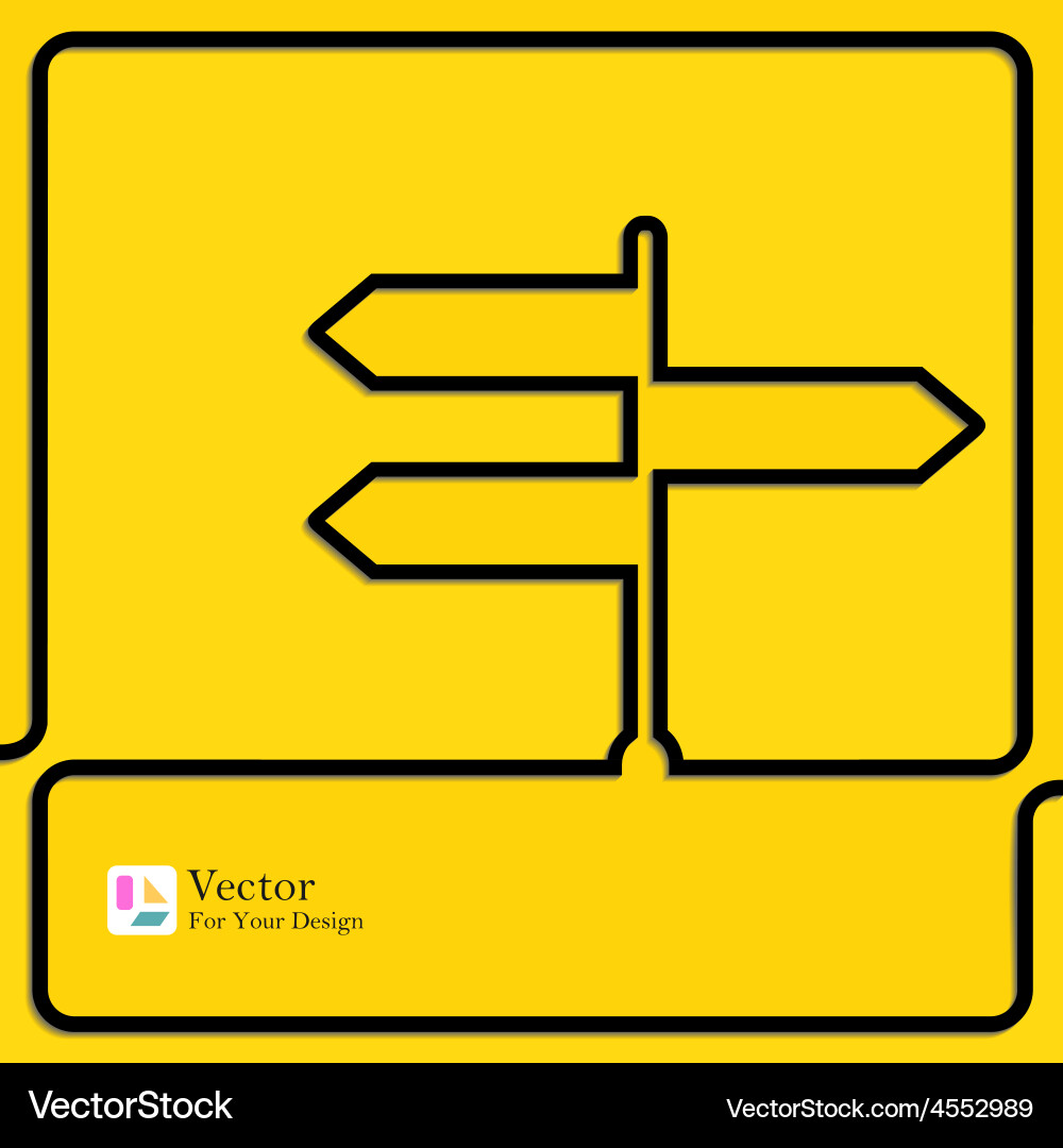 Background with direction arrow sign vector image