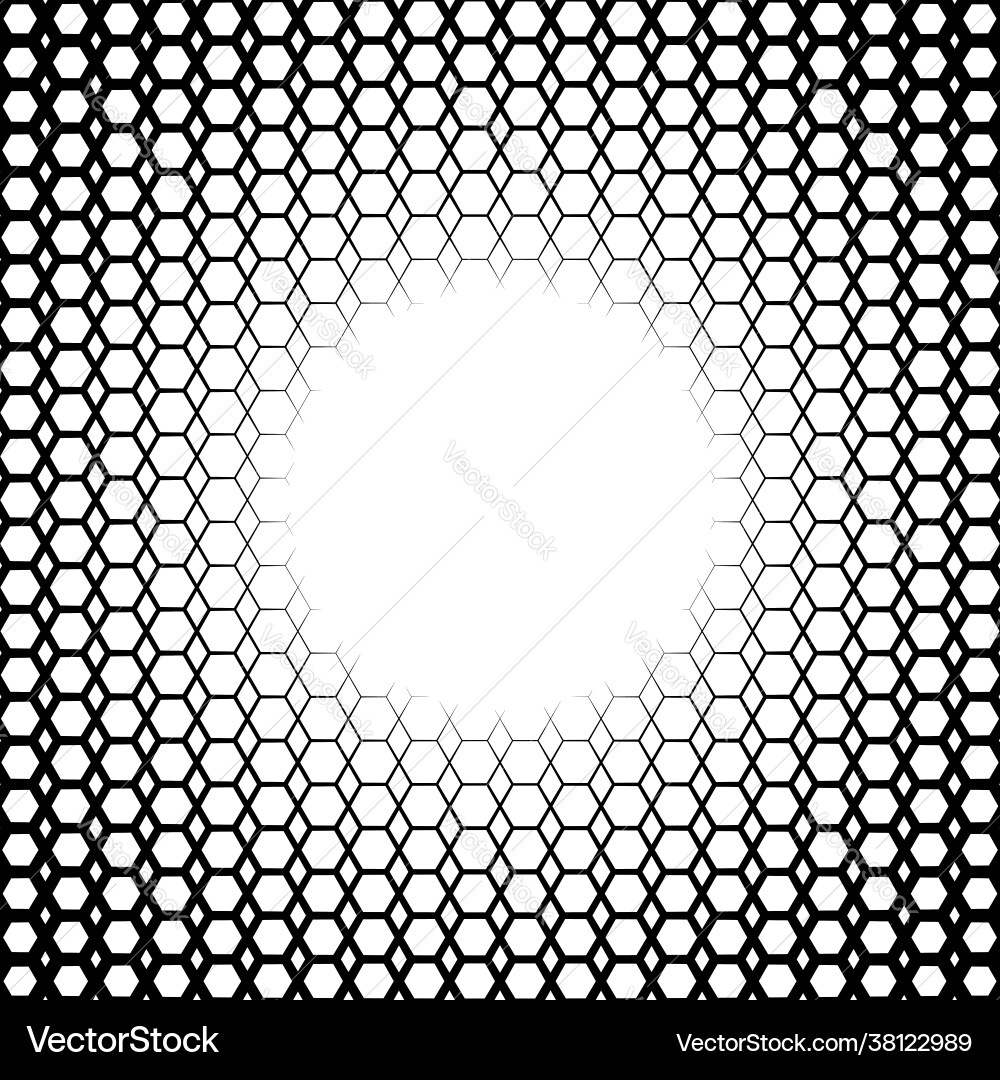 Background with gradient black and white hexes Background with gradient black and white hexes vector image