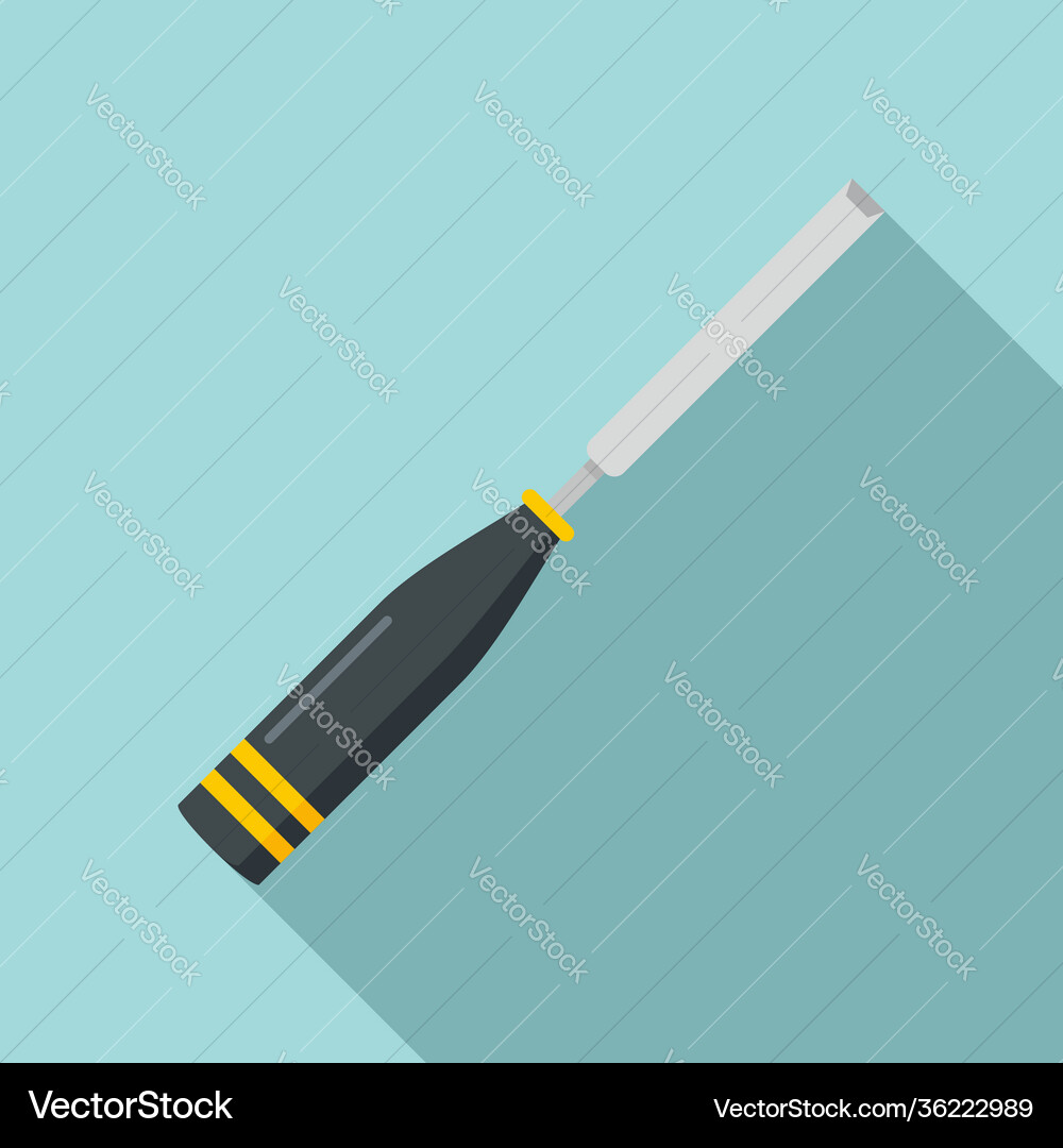 Chisel carpenter icon flat style Chisel carpenter icon flat style vector image