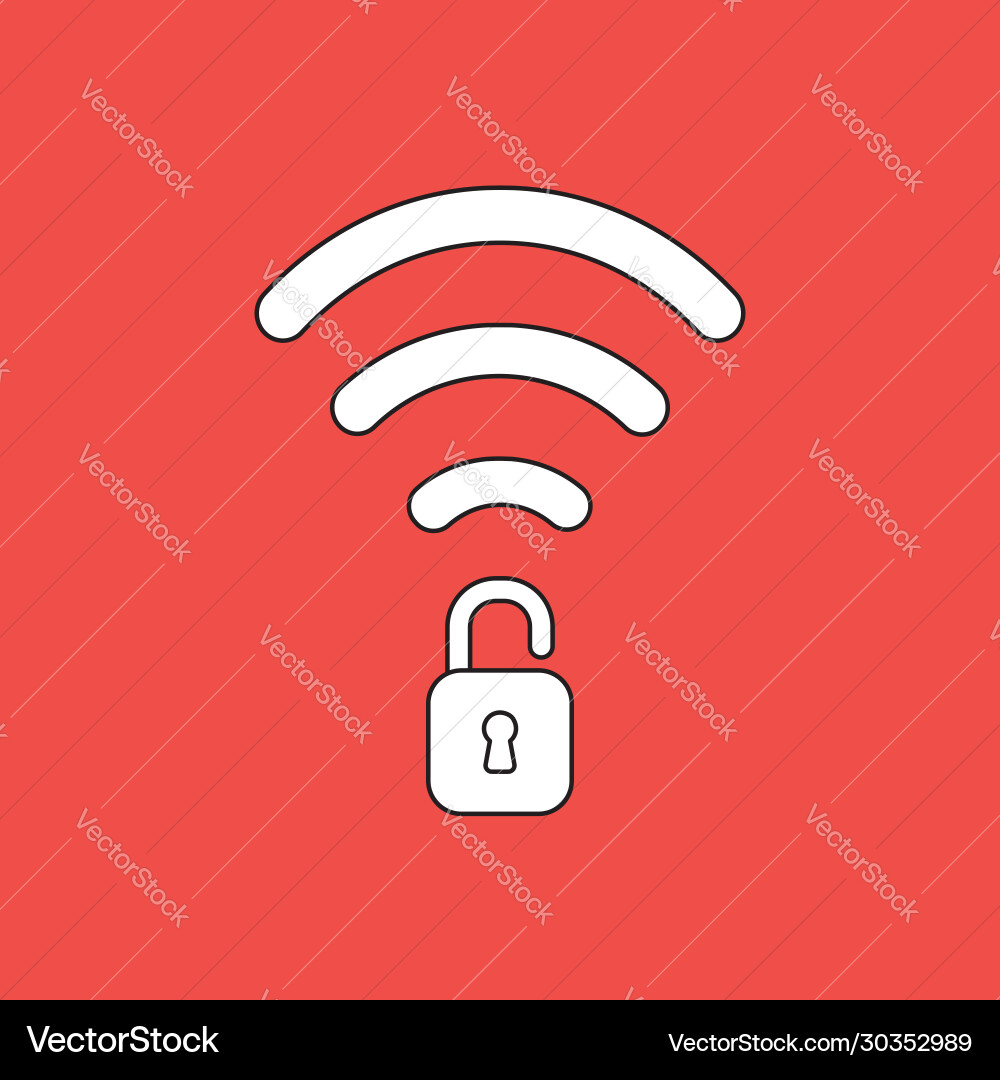 Concept wifi wireless symbol with opened Concept wifi wireless symbol with opened Vector Image