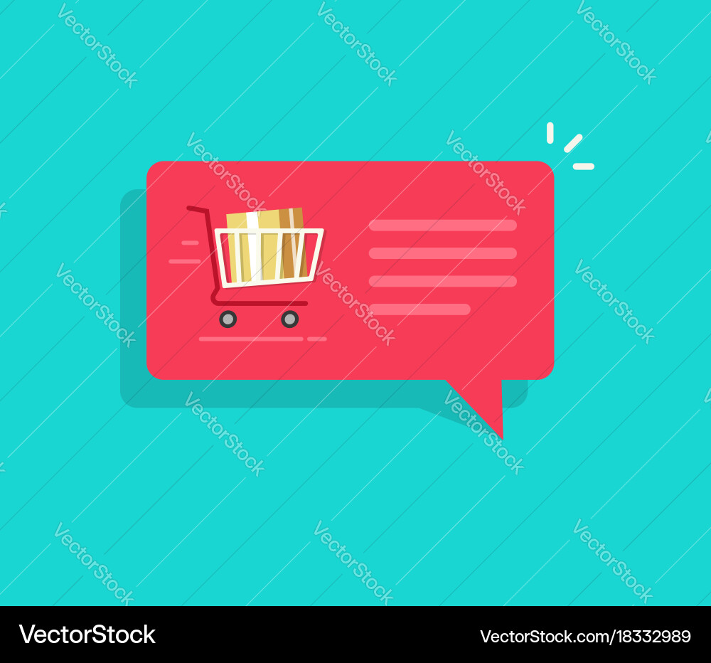 Ecommerce order notification message Vector Image