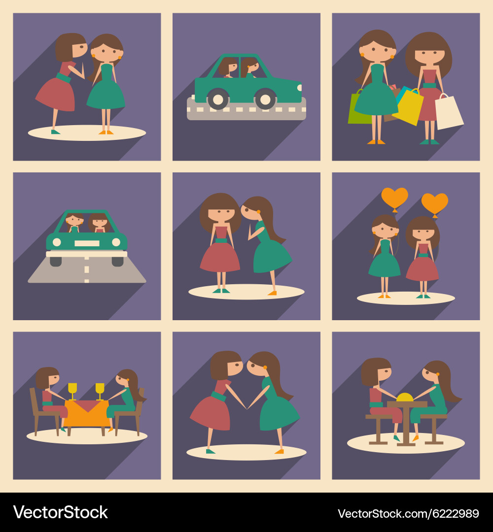 Flat with shadow concept and mobile application vector image
