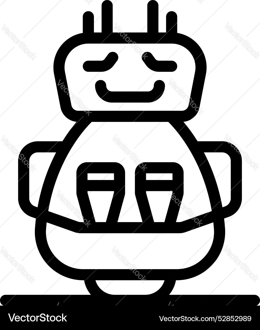 Friendly robot holding two glasses smiling while Vector Image