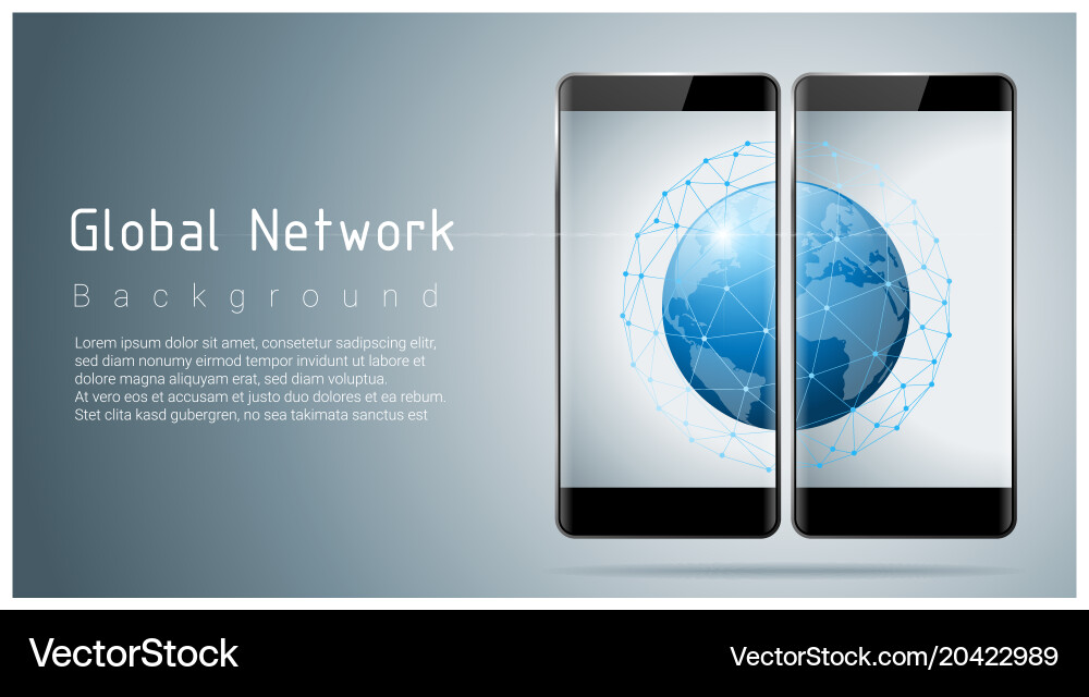 Global network communication and connection vector image