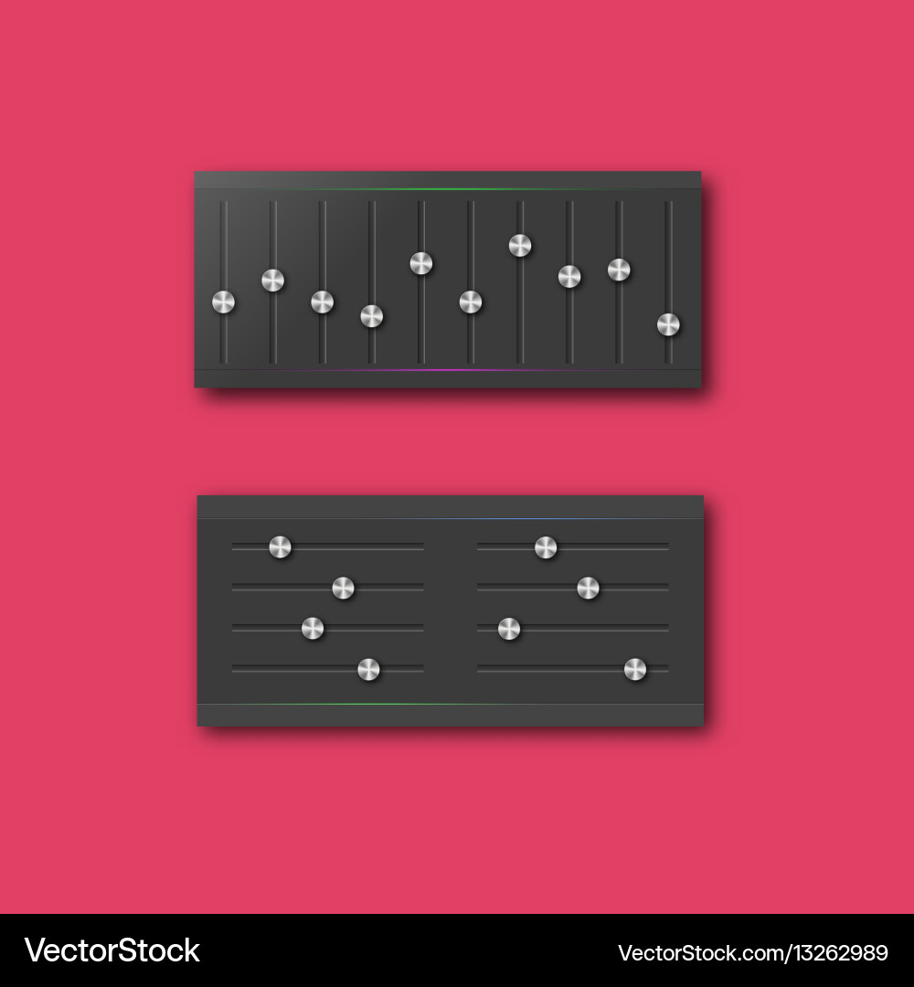 Graphic equalizer with a set of sliders vector image