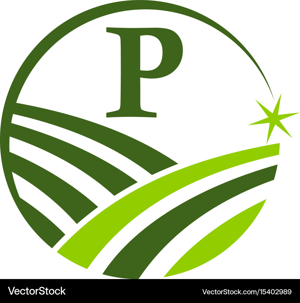 Green project solution center initial p vector image