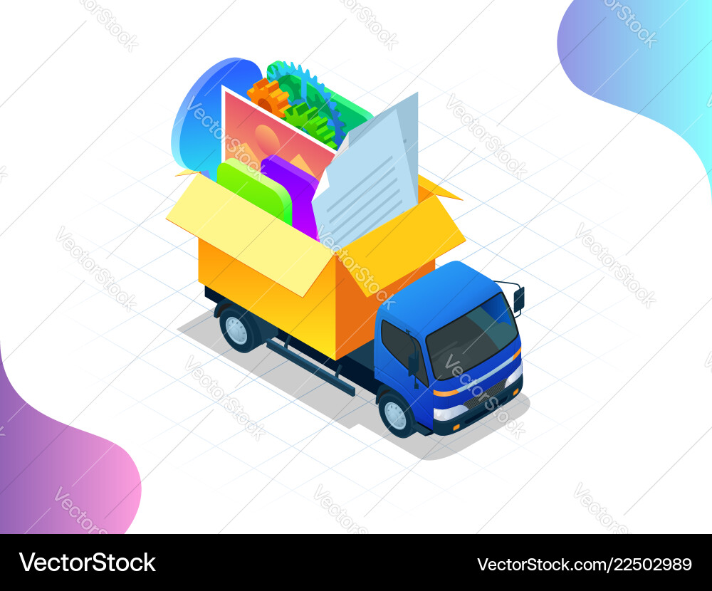 Isometric creation of web design for site website Isometric creation of web design for site website vector image
