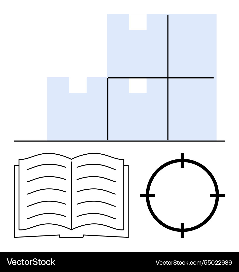 Minimalist design featuring bar graph open book Vector Image