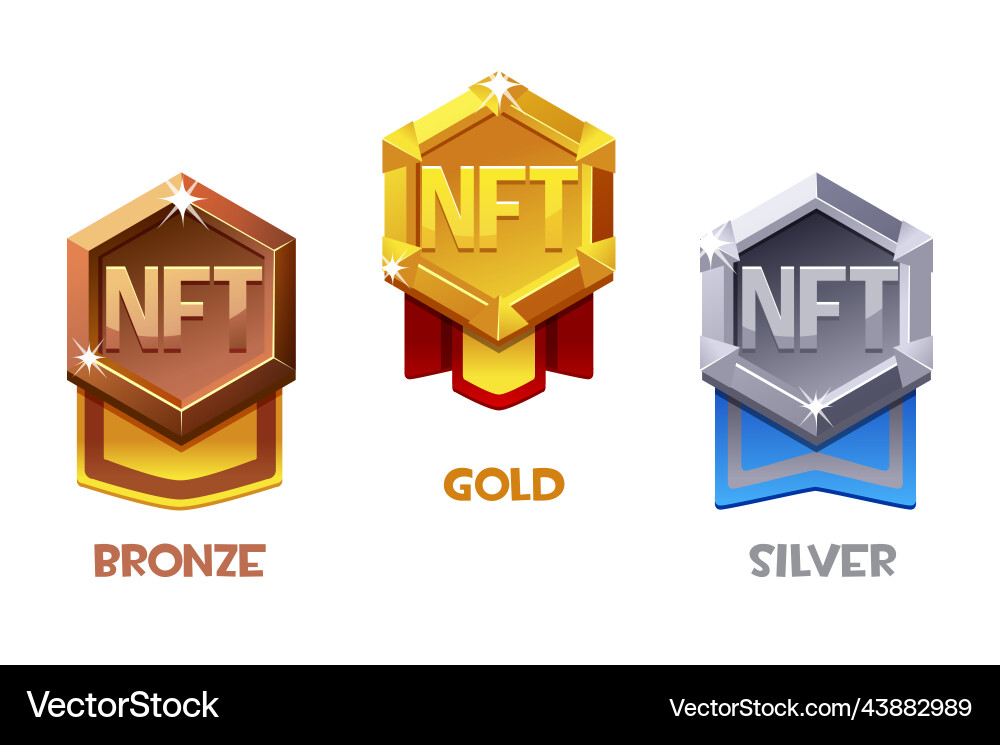 Nft award badge for game resources in different Nft award badge for game resources in different vector image