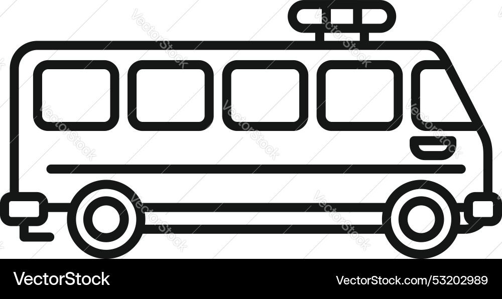 Passenger bus transporting people side view line Passenger bus transporting people side view line Vector Image