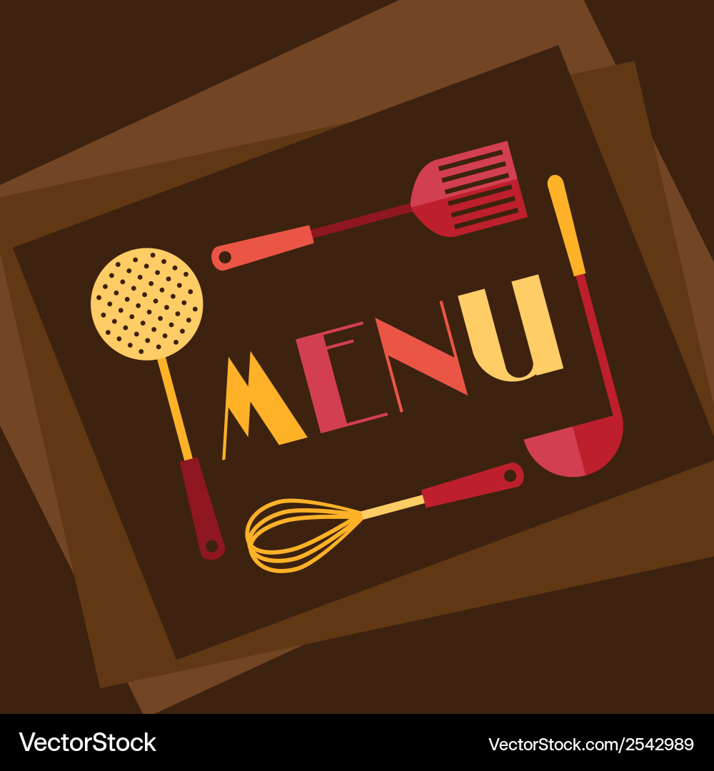 Restaurant menu background in flat design style Vector Image