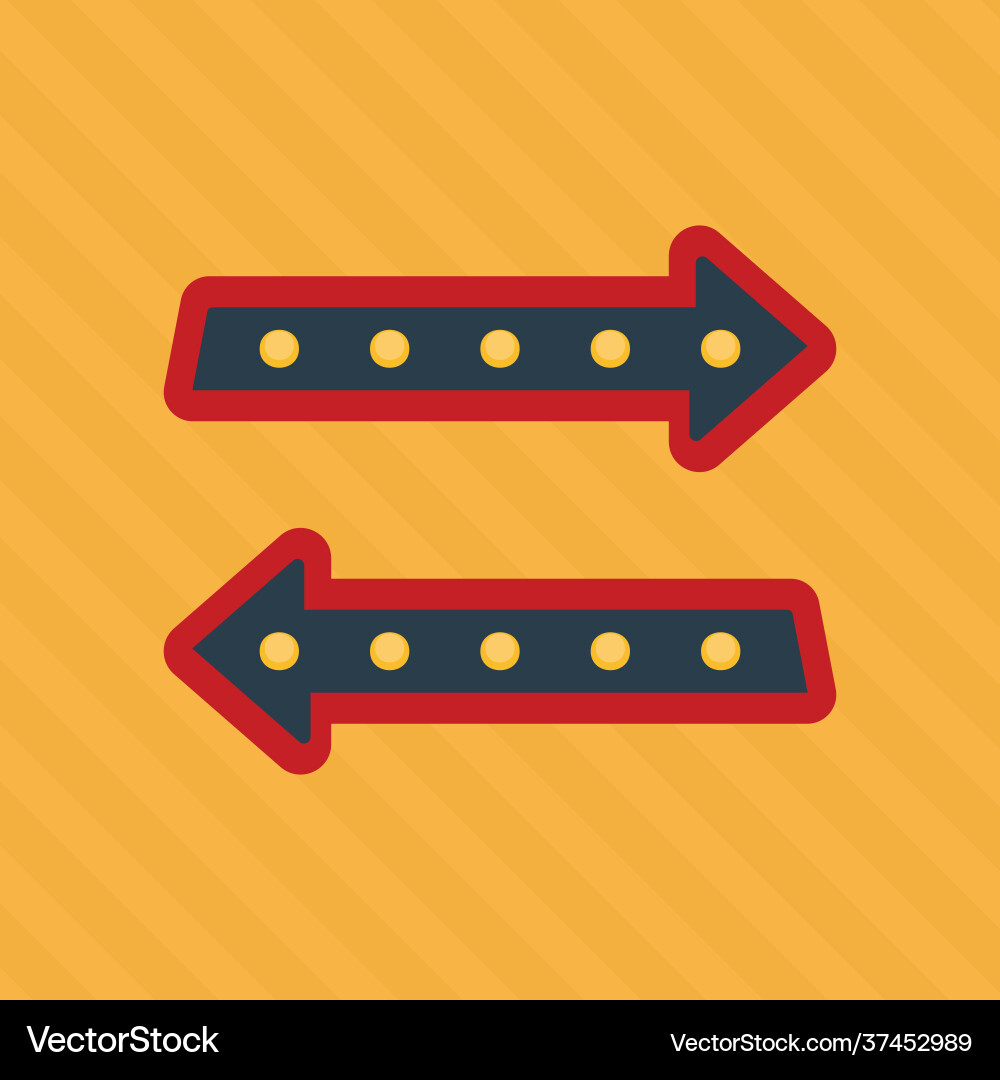 Retro sign glowing arrow red pointer Retro sign glowing arrow red pointer vector image