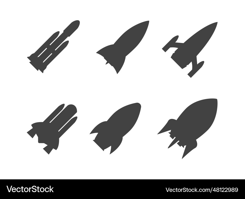 Rocket silhouette astronaut vehicle Rocket silhouette astronaut vehicle vector image