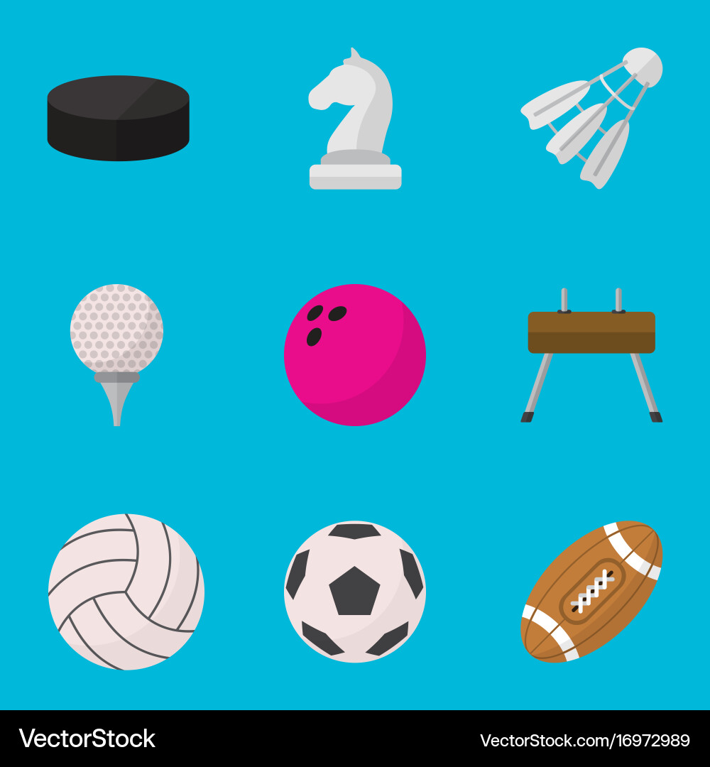 Set of 9 editable exercise flat icons includes vector image