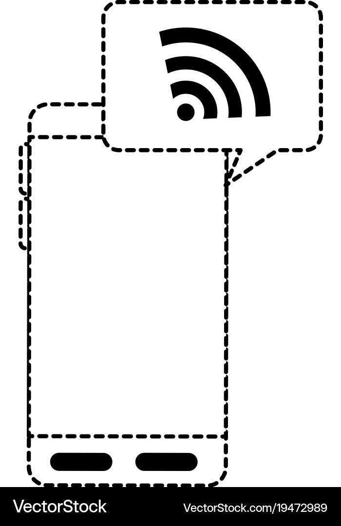 Smartphone device with wifi signal Vector Image
