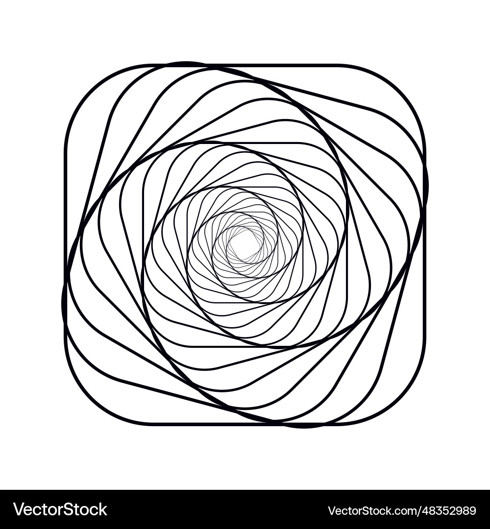 Spiral volute curl rotation square quadrate Spiral volute curl rotation square quadrate vector image