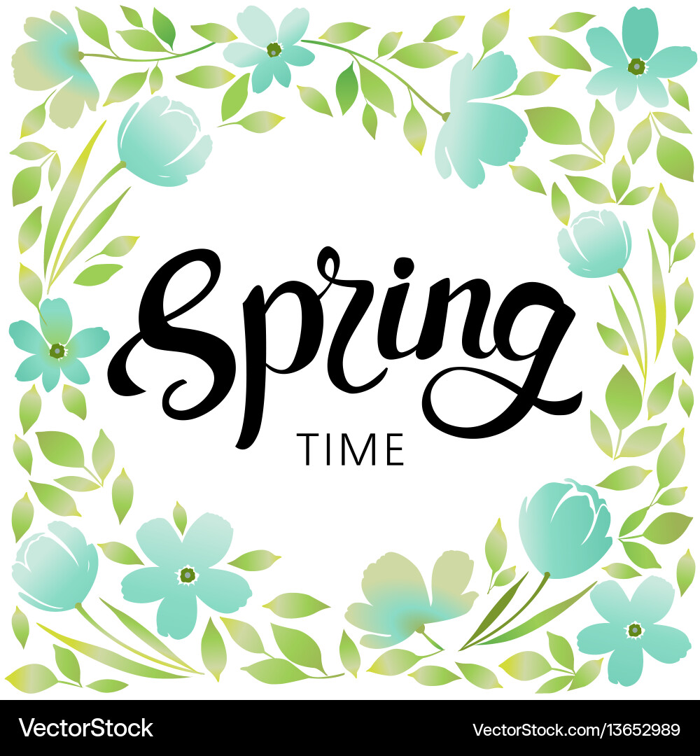 Spring Wreath Floral Frame vector image