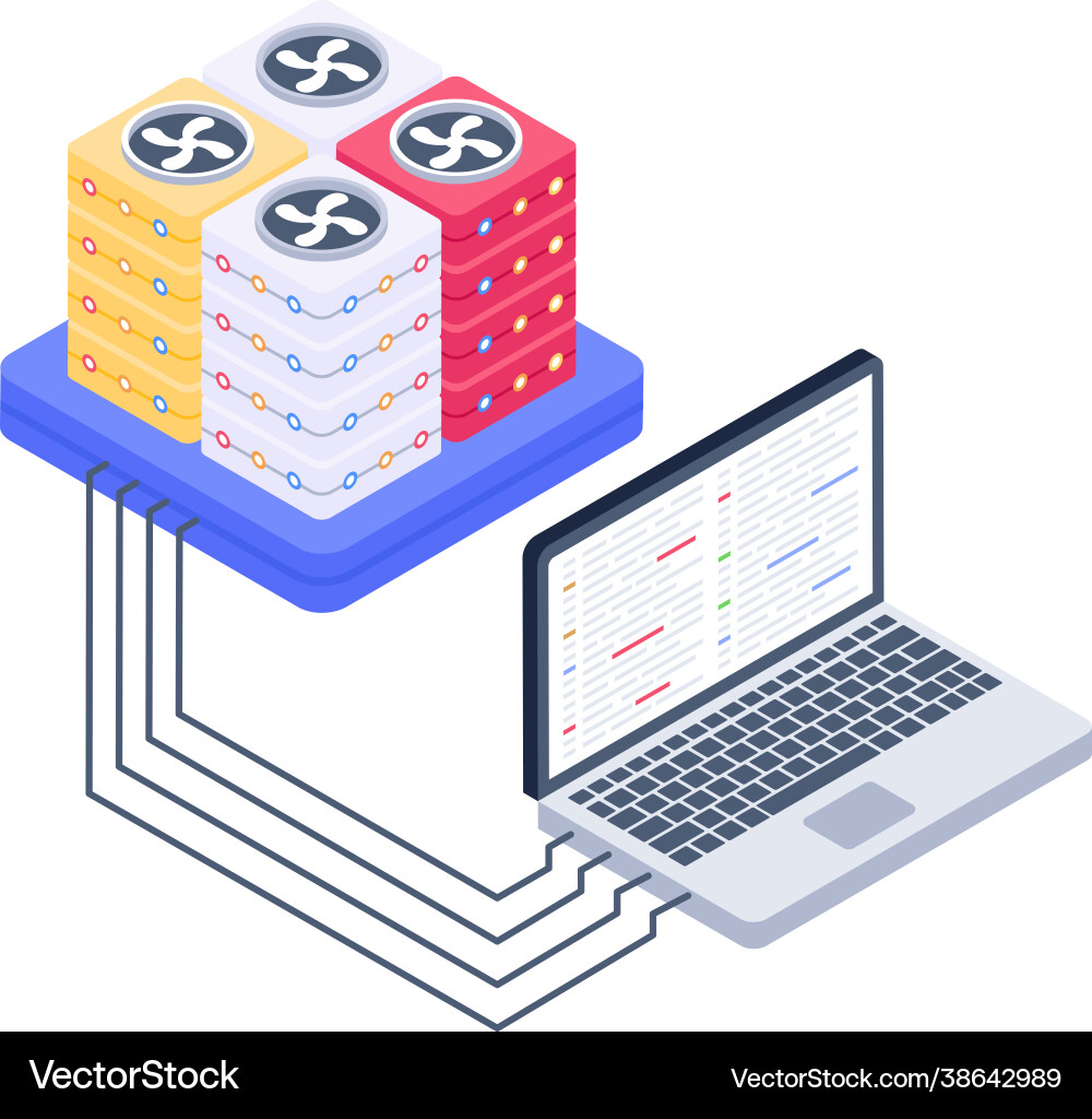 System data servers vector image